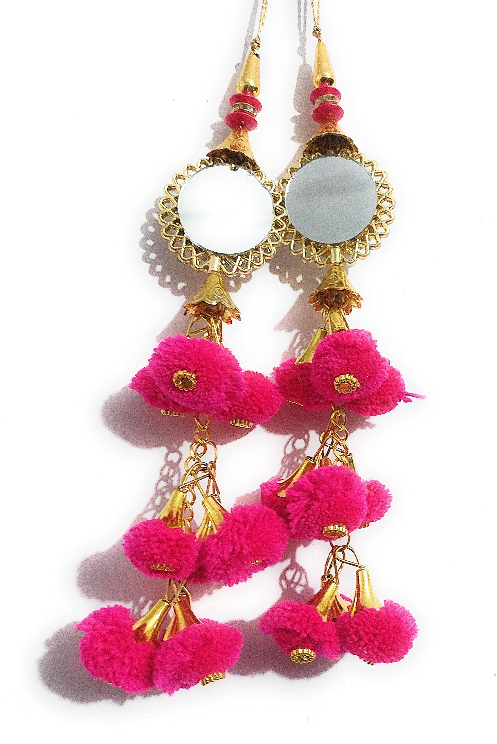 Libas Fashion Womens Synthetic Handmade Latkan with Pom Pom Bell (Pink, Piece of 2 (B0C1DZKLMQ) Amazon Price History, Amazon Price Tracker