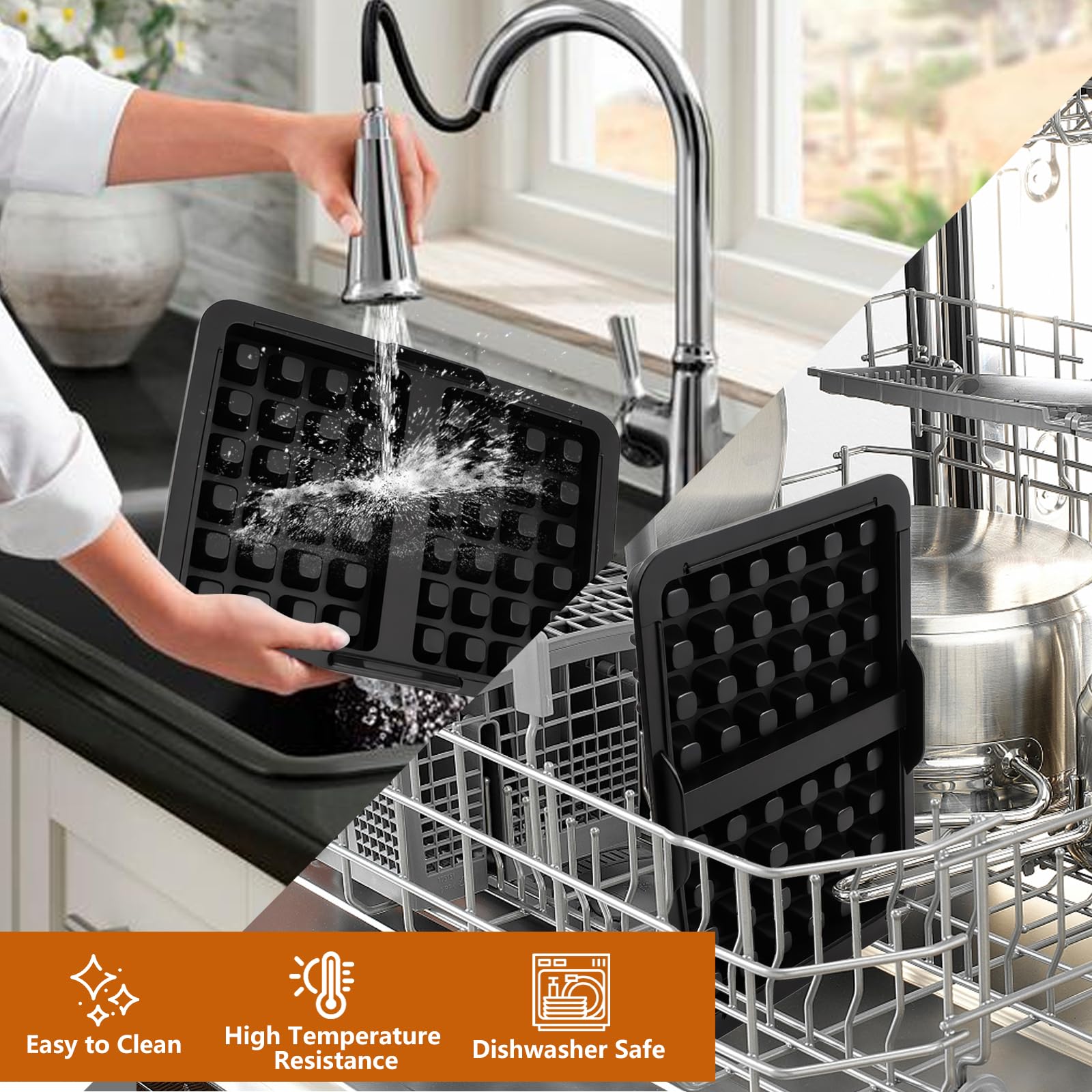 Produktbild von Waffelform Für Ninja Airfryer AF300/400/451 – Silikon, 6-teilig, Hitzebeständig Bis 230°C