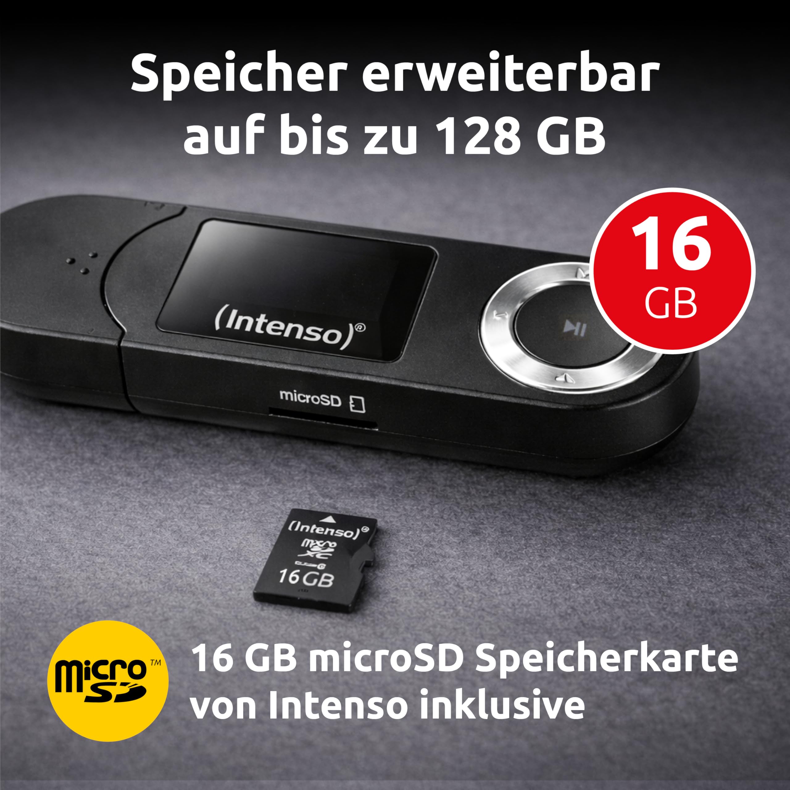 Intenso Odtwarzacz MP3 Music Walker 16 GB, czarny