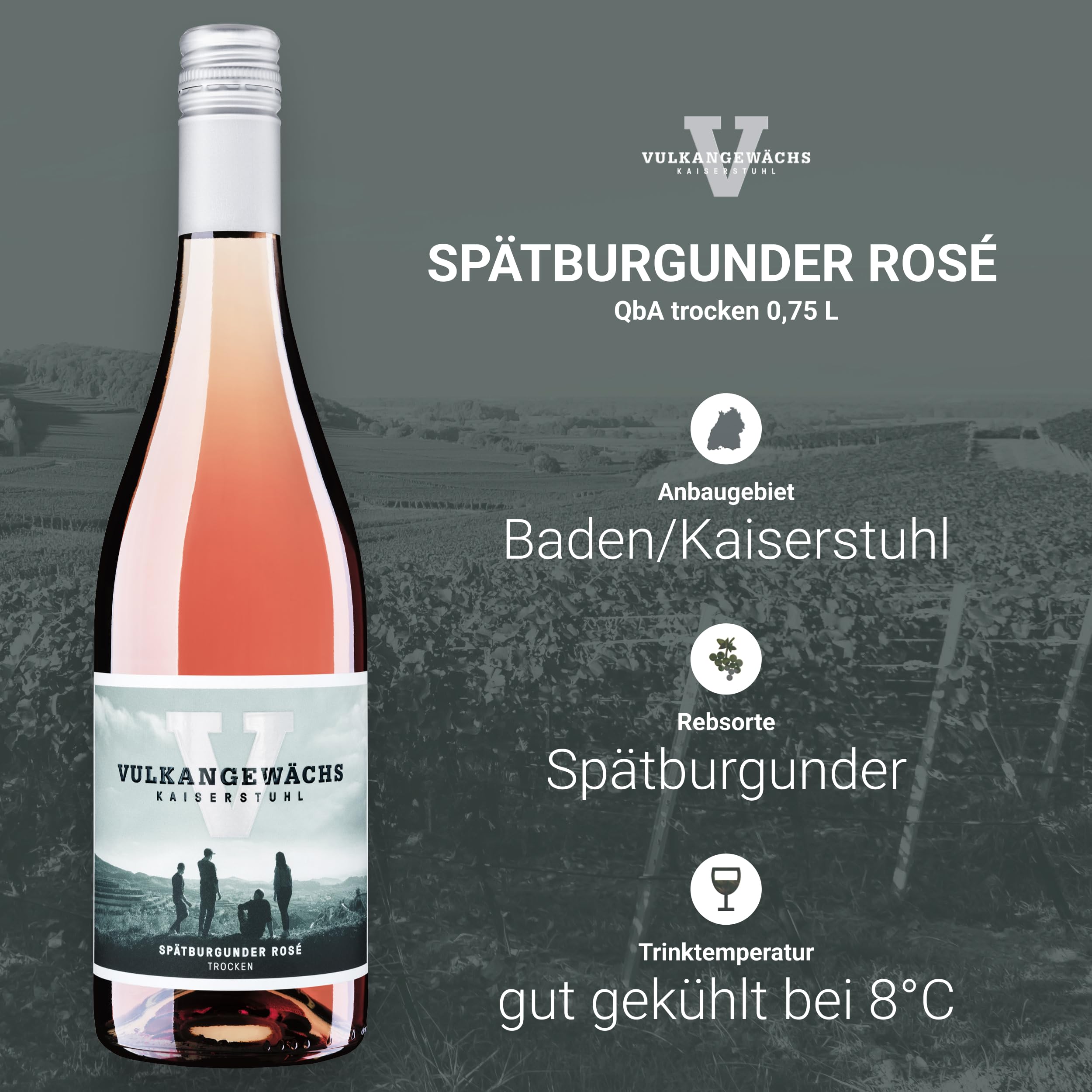 Oberrotweiler Rosésüchtig Wein-Paket - Roséwein & Rosé Sekt vom Kaiserstuhl - Probierpaket, als Geschenk für Wein Liebhaber & besondere Anlässe (6 x 0,75 l)