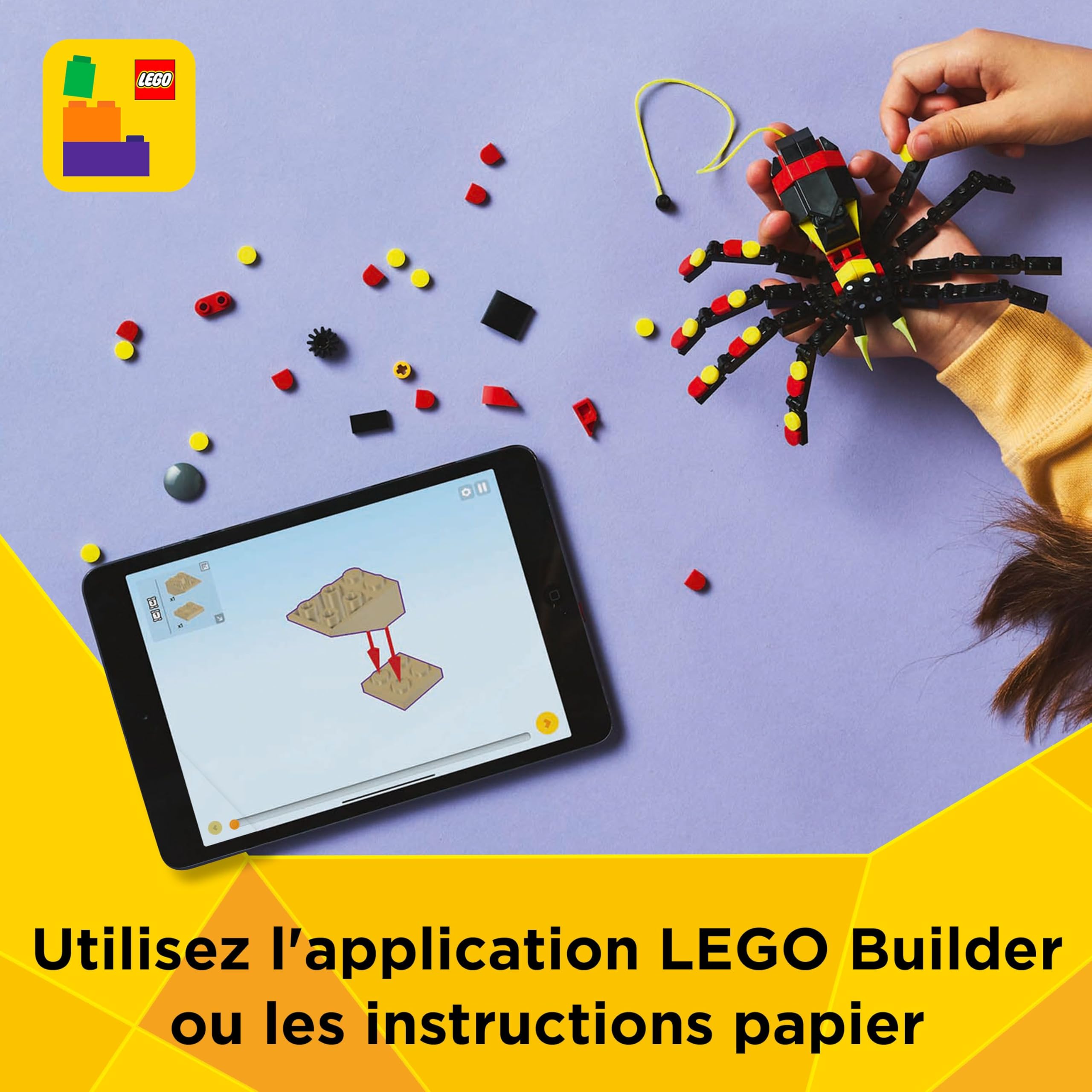 LEGO Creator 3-en-1 Animaux sauvages : l’araignée surprenante - Se transforme en scorpion ou en serpent - Jeu de construction pour garçons et filles amoureux de la nature - Idée cadeau dès 7 ans 31159