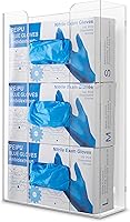 StockYourHome Triple Acrylic Glove Box Dispenser Wall Mount - Clear Holder for Gloves, Tissues, Kitchen, Lab, Clinic, Office