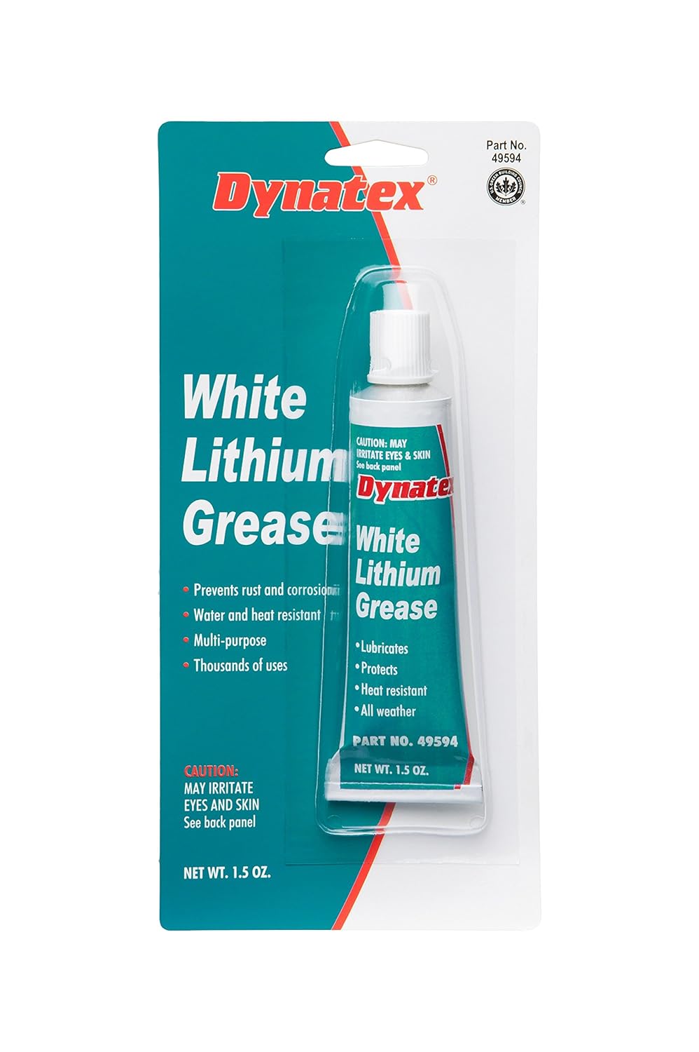 Dynatex 49594 Lithium MultiPurpose Grease, 1.5 oz Tube, White (Pack of