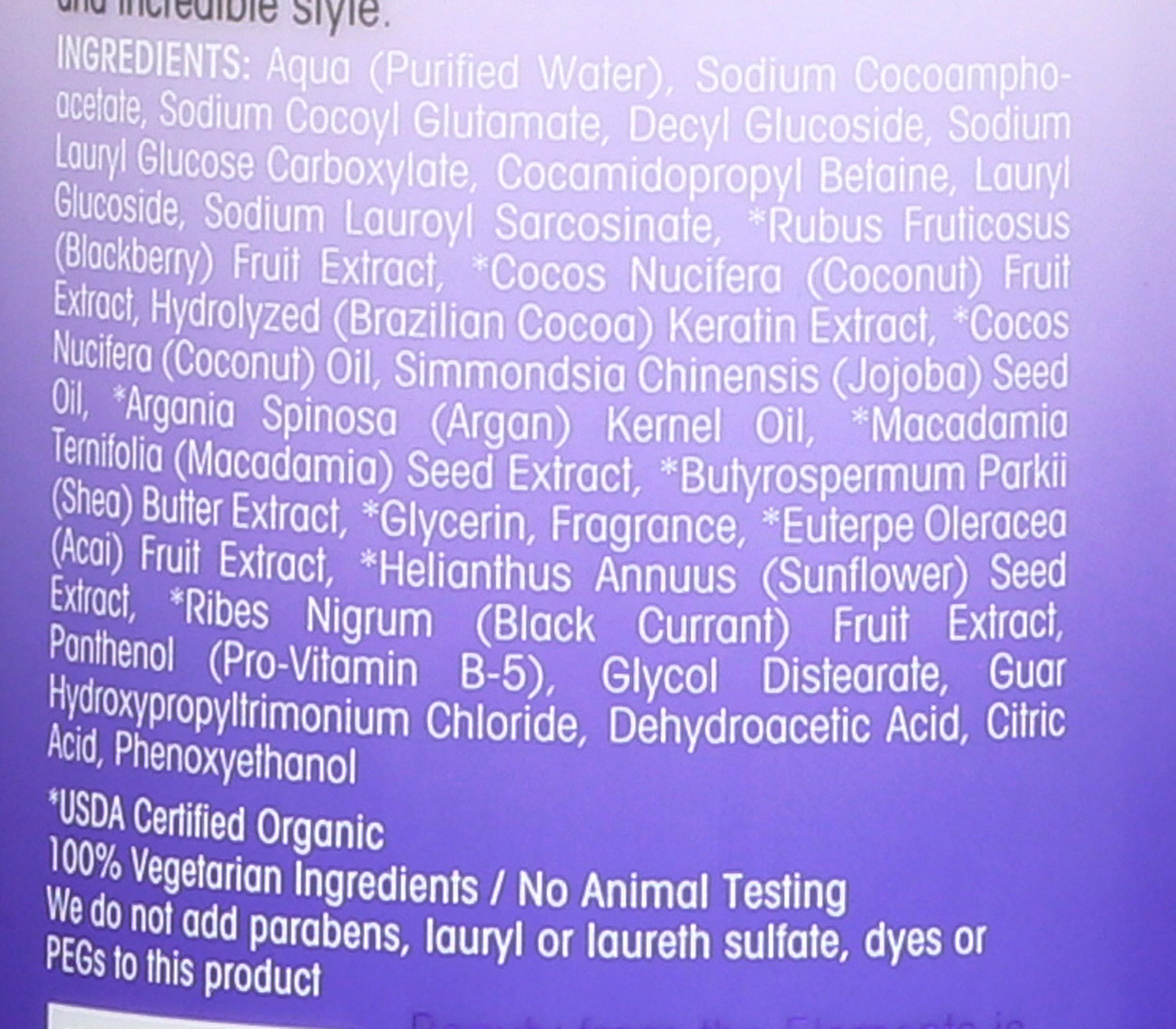 GIOVANNI 2chic szampon regenerujący, 680 ml, jeżyna i mleko kokosowe do suchych, zniszczonych i farbowanych włosów, wzbogacony o argan, masło shea, keratynę, bez siarczanów, trwały kolor, bez