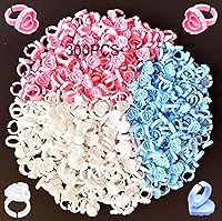 Vista 9 de Anillos de pegamento para extensión de pestañas, 300 unidades, anillos de pegamento de pestañas, anillo de pegamento de corazón encantador, soporte