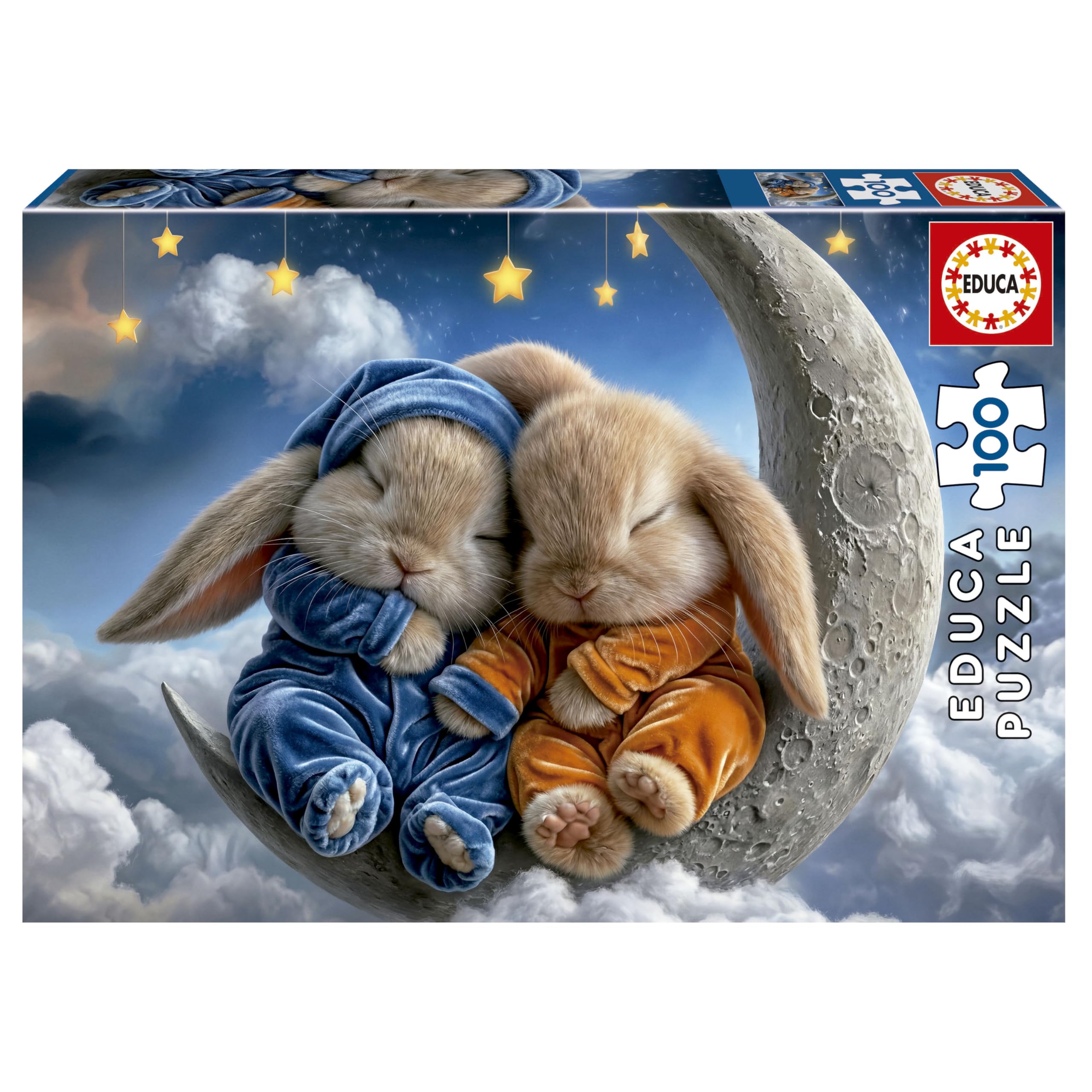Educa - 100 Bunny Dreams Jigsaw Puzzle with Underwater Theme | Cute Character | Educational Learning Toy | Ages 6+ (20498)