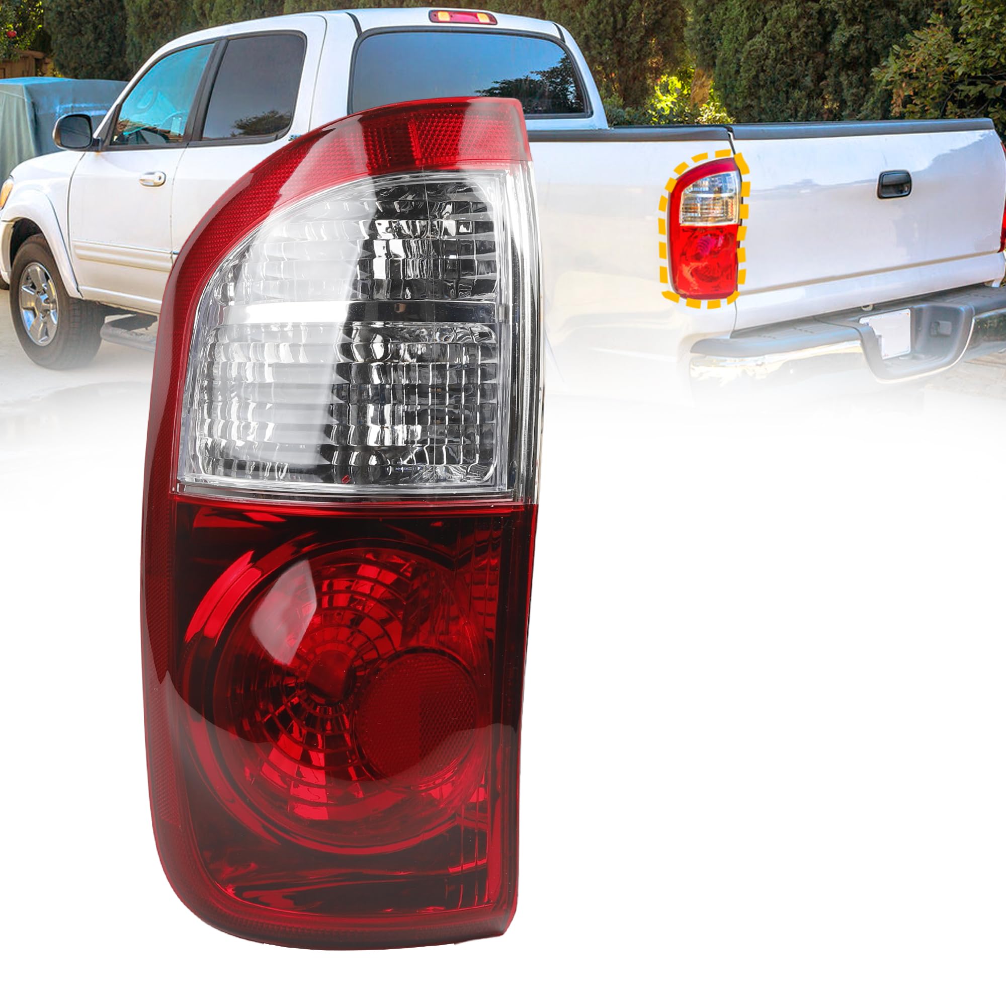 Dasbecan Driver Side Tail Light Compatible with 2004-2006 Toyota Tundra