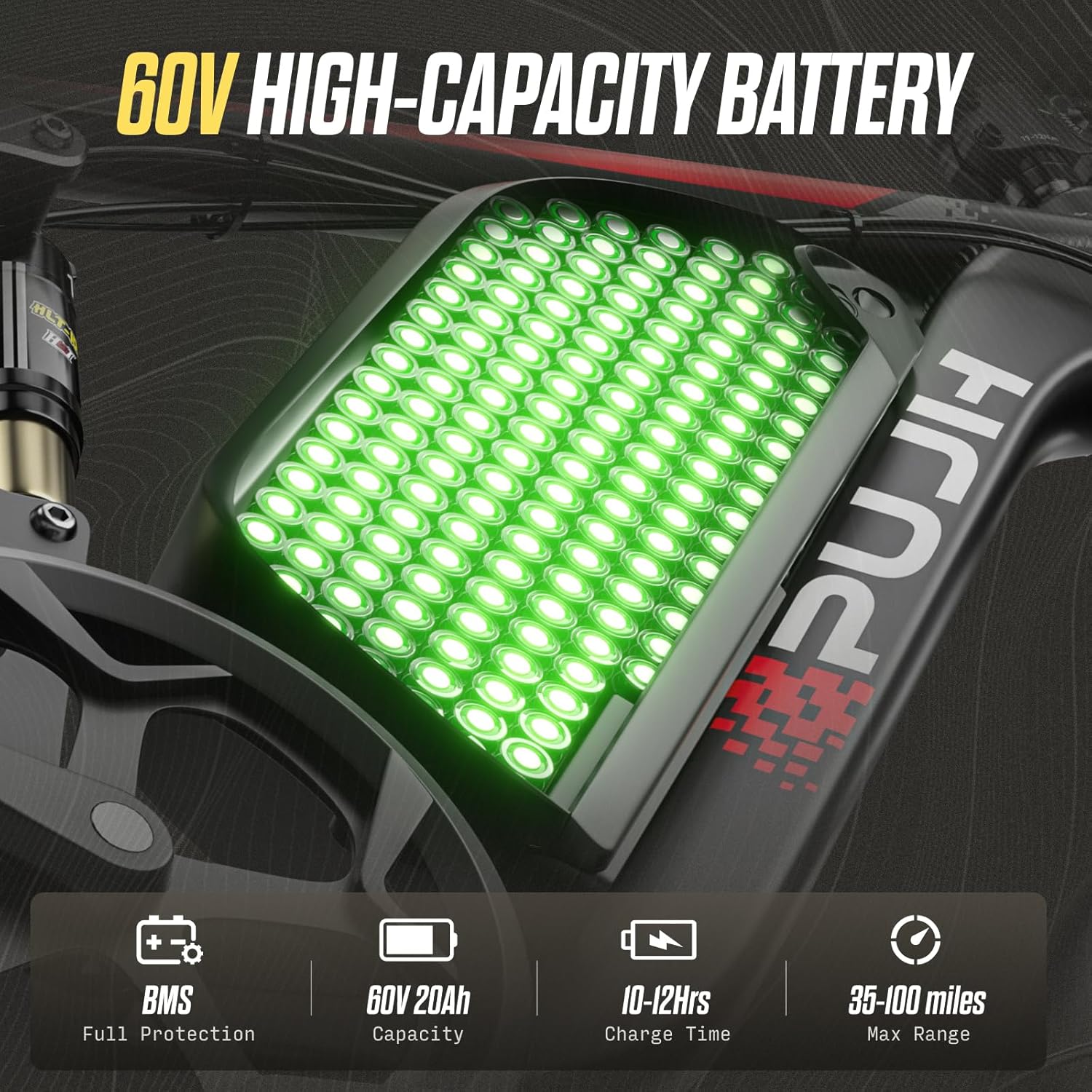 Peak 6000W Dual Motor Electric Bike,60V 1200Wh Battery & 110Nm Torque,Fast Ebike for Adults,Max 45MPH & 100-Mile Range,24" Fat Tire Full Suspension Electric Bicycle for Snow Commuter E-Bikes