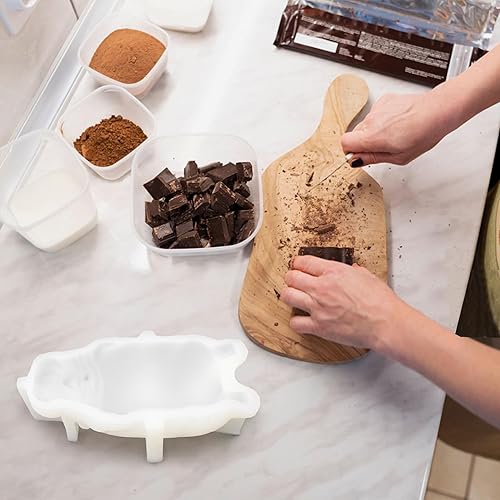 Miniatura 7 de Molde de hipopótamo 3D de silicona con forma de animal de 5.9 x 2.3 pulgadas, hecho a mano, para tartas, chocolate, mousse, pudín, helado, jabón,