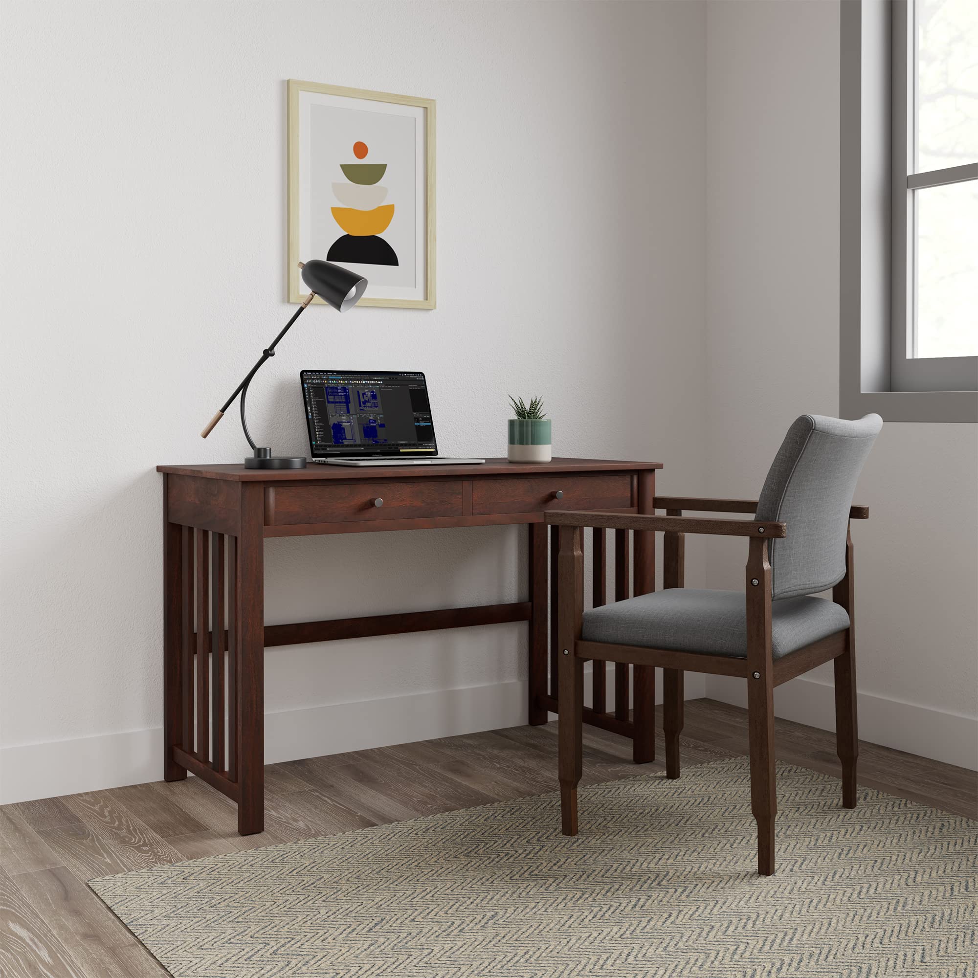 Amazon Brand - Solimo Larris Study Table with Twin Drawer Storage (Solid Sheesham Wood, Honey Finish) (B09ZYC91P8) Amazon Price History, Amazon Price Tracker