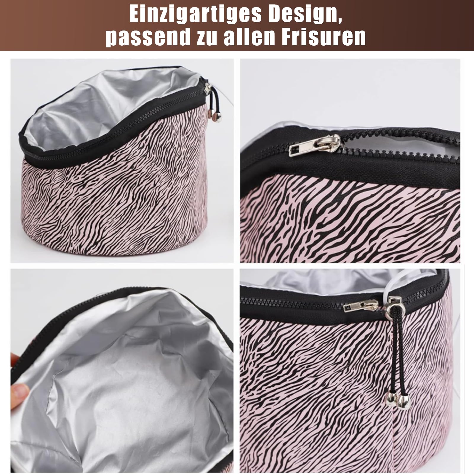 Biutee Elektrische Haarpflege Kappe für Tiefenpflegemittel, Trockenhauben für Haare, Hair Steamer, für natürliches oder beschädigtes Haar Nourishing (Rosa Streifen)