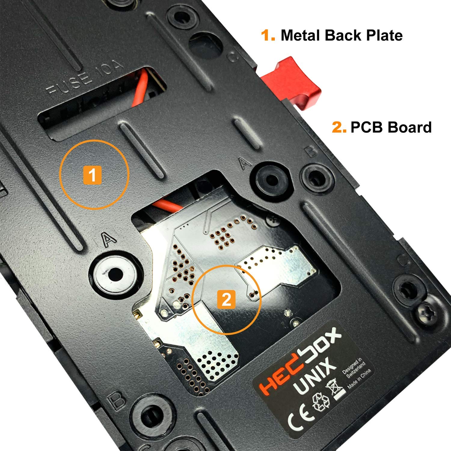 Piastra Adattatore V-Mount Per Batterie Professionali UNIX-LPE6: 3 Uscite D-Tap + USB, Con Cavo Per Canon EOS (LP-E6 Housing)