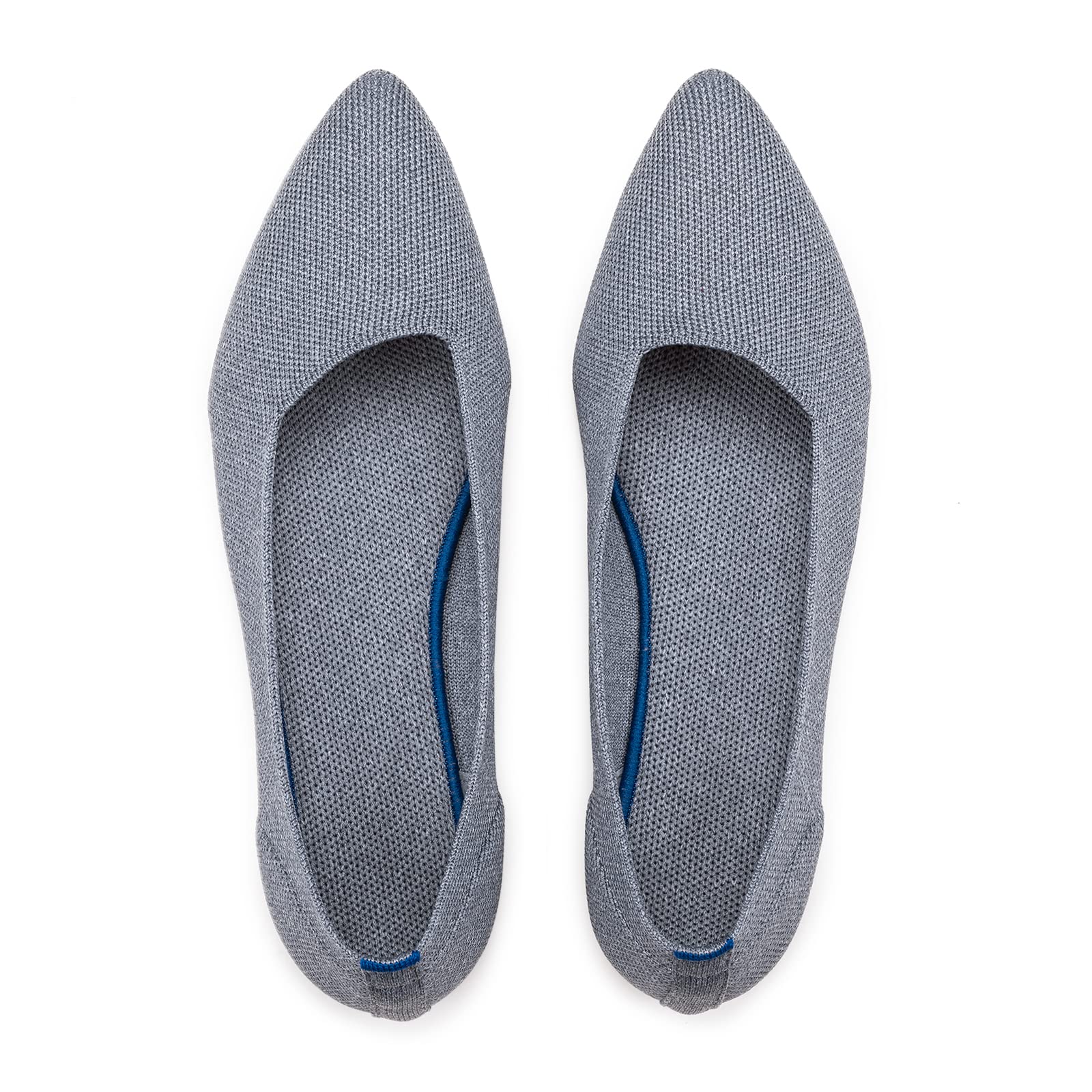 Frank Mully Frauen Spitze Zehe Ballett flach Strickkleid Schuhe Low Wedge Flache Schuhe Komfort Slip On Flats Schuhe für Frau Klassische weiche Schuhe