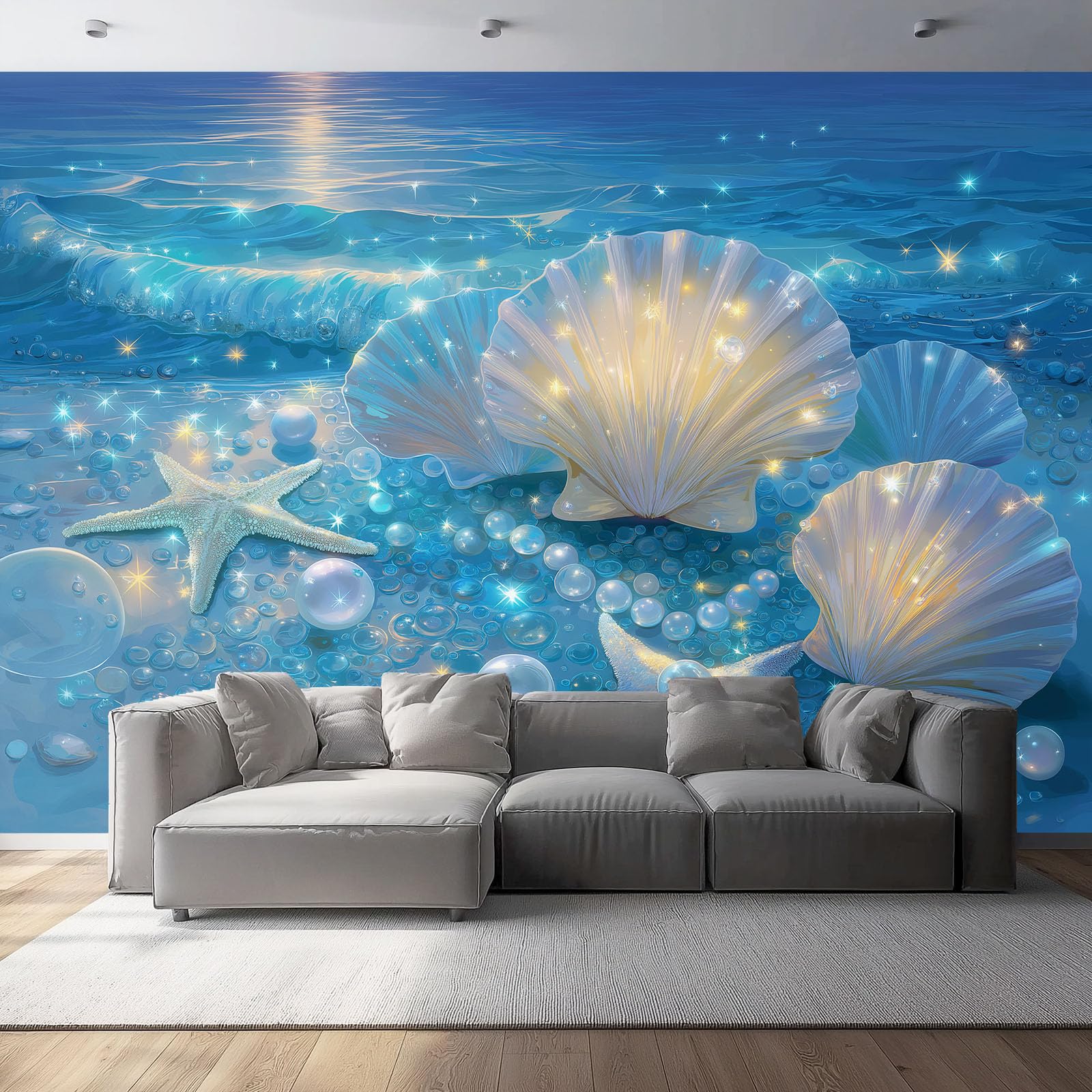 Vlies-fototapete Seestern Perlen, 400x280 cm (BxH) 3D Effekt Wandbild