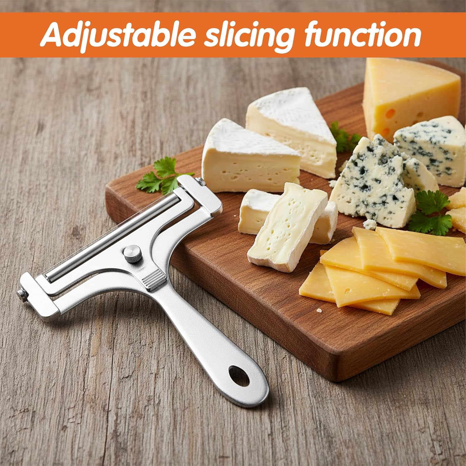 Cheese Slicer with 8 Replacement Wires and 1pcs Wrench for Block Cheese Slices, Cheeses Butter Slicer Handheld Cheeses Cutter for Soft Semi-Hard