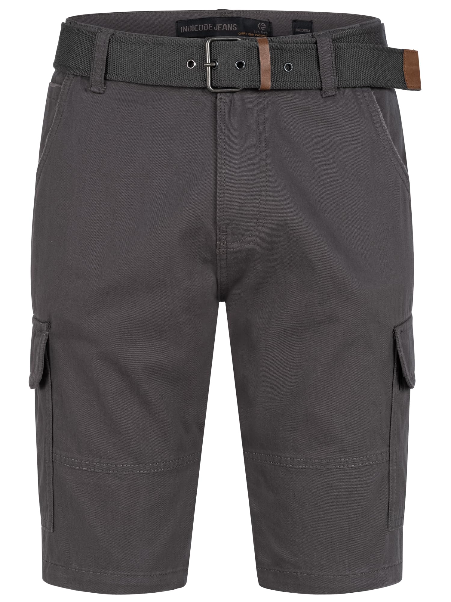 Indicode Herren Monroe Cargo-Shorts mit Gürtel | Bermuda Sommerhose aus Baumwolle für Männer