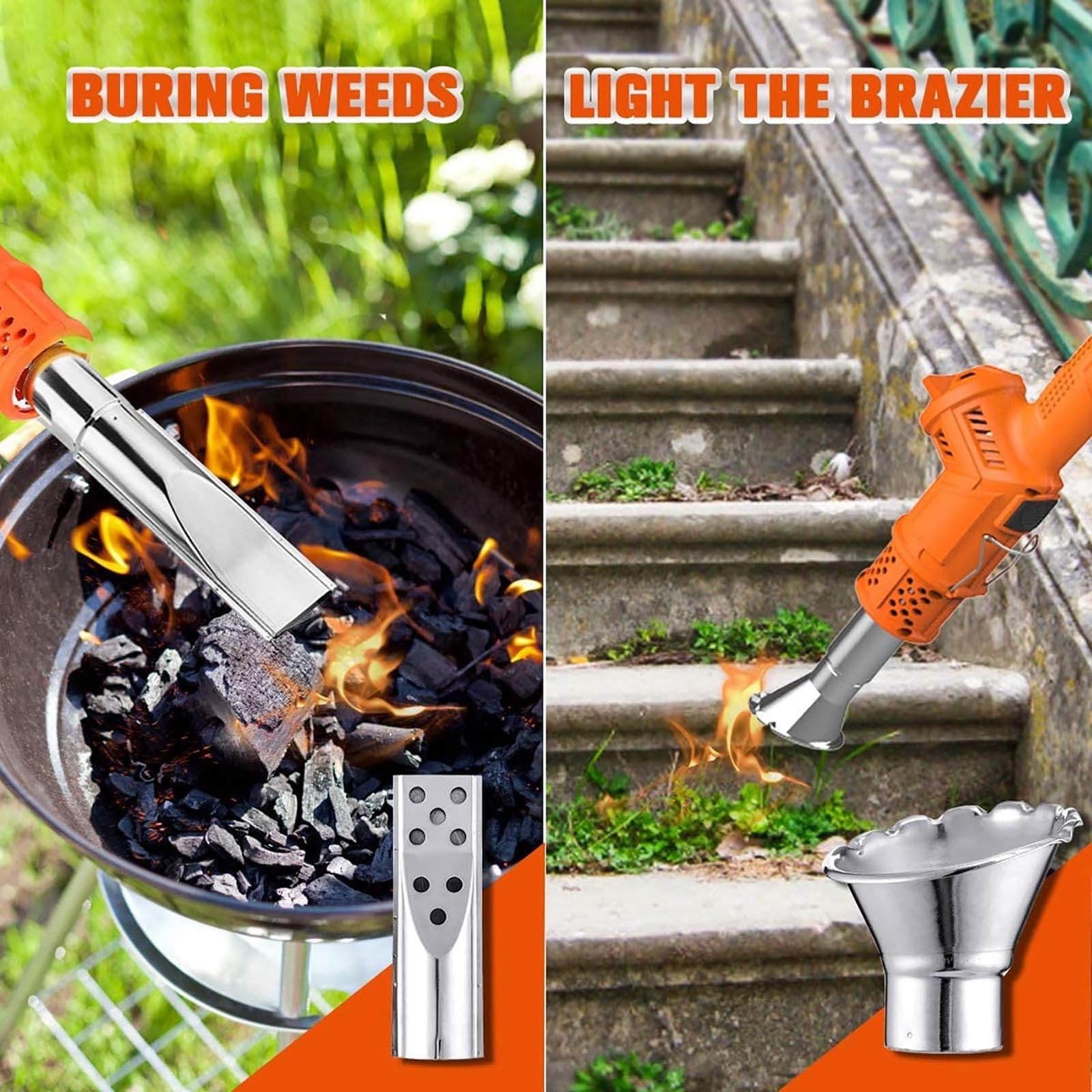 Brûleur de mauvaises herbes électrique 3 en 1, pistolet air chaud flamme