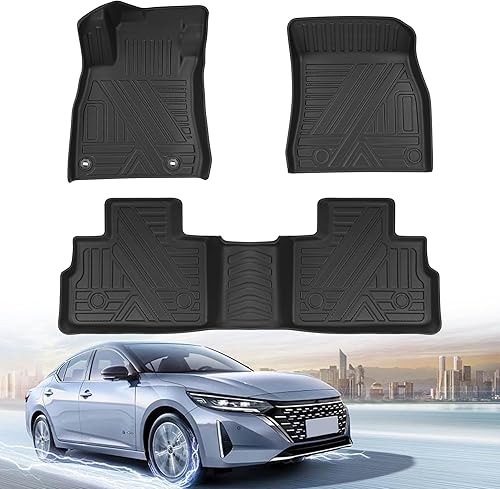 AOMSAZTO Tapetes de piso de automóvil para Nissan Sentra 2020 2021 2022 2023 2024, tapetes de piso de automóvil de TPE resistentes para todo tipo de