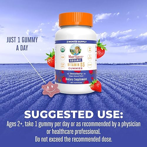 Miniatura 4 de Vitamin D Gummies  2 Month Supply  USDA Organic  Vitamin D Gummies for Adults  Kids Ages 2  Vitamin D3 1000 IU Gummies for Immune Support Bones