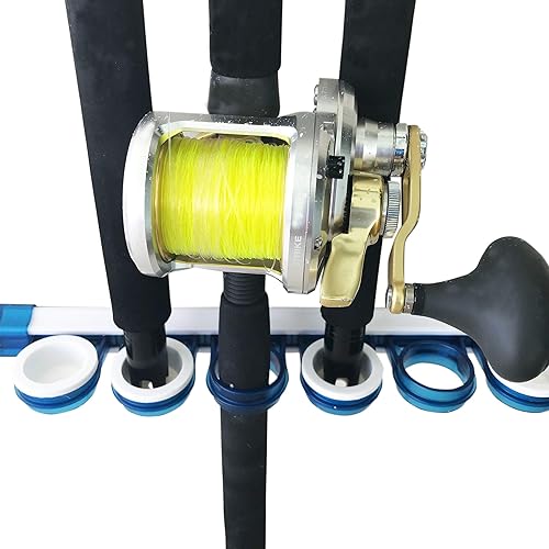 Vista 13 de Rush Creek Creations Fishing Rod Holder, Garage Organization and Wall Storage, for Reels, Gear and Accessories (Vertical/Horizontal Rack)