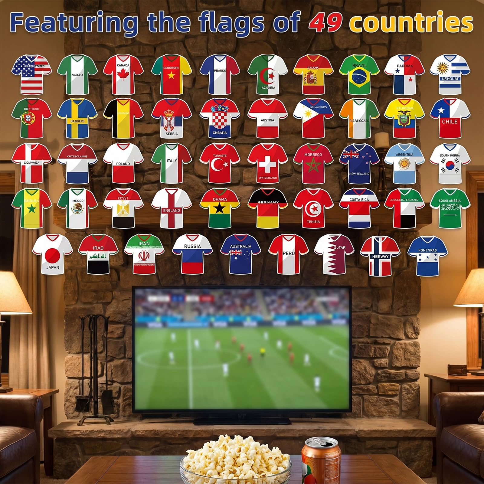 2026 Flags Of the World Series Banner for Soccer World Cup Bunting 48 National Team Jersey Banner Decoration for Party Bar - Image 6