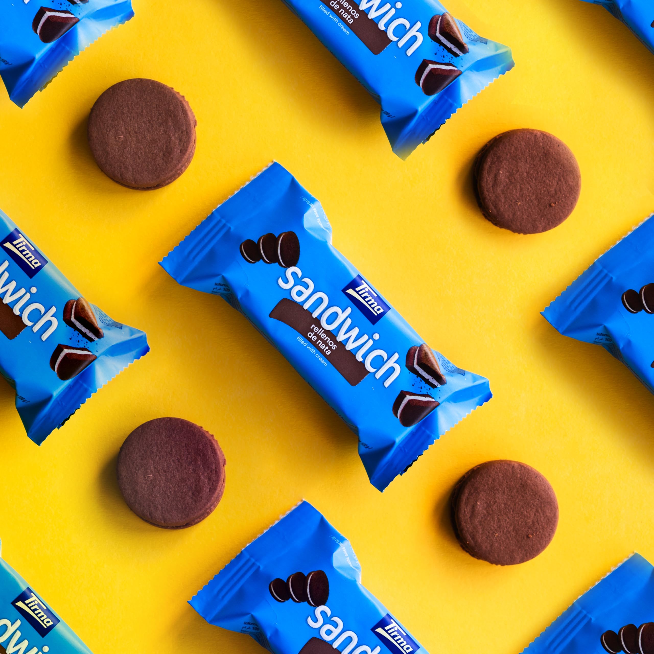 Tirma Sándwich de Galleta al Cacao con Relleno de Nata – 4 Packs de 45 g (Estuche de 180 g) | Galletas Dulces | Snack de Cacao y Nata | Ideal para Merienda y Tentempiés
