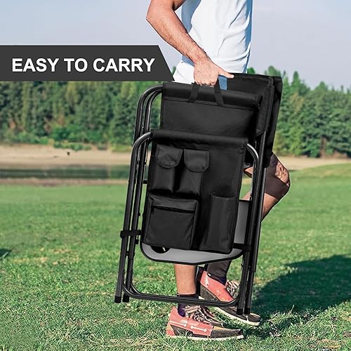 Miniatura 3 de Yestomo Sillas de campamento, sillas plegables para exteriores, sillas de director plegables, sillas de césped para adultos resistentes, soporte de