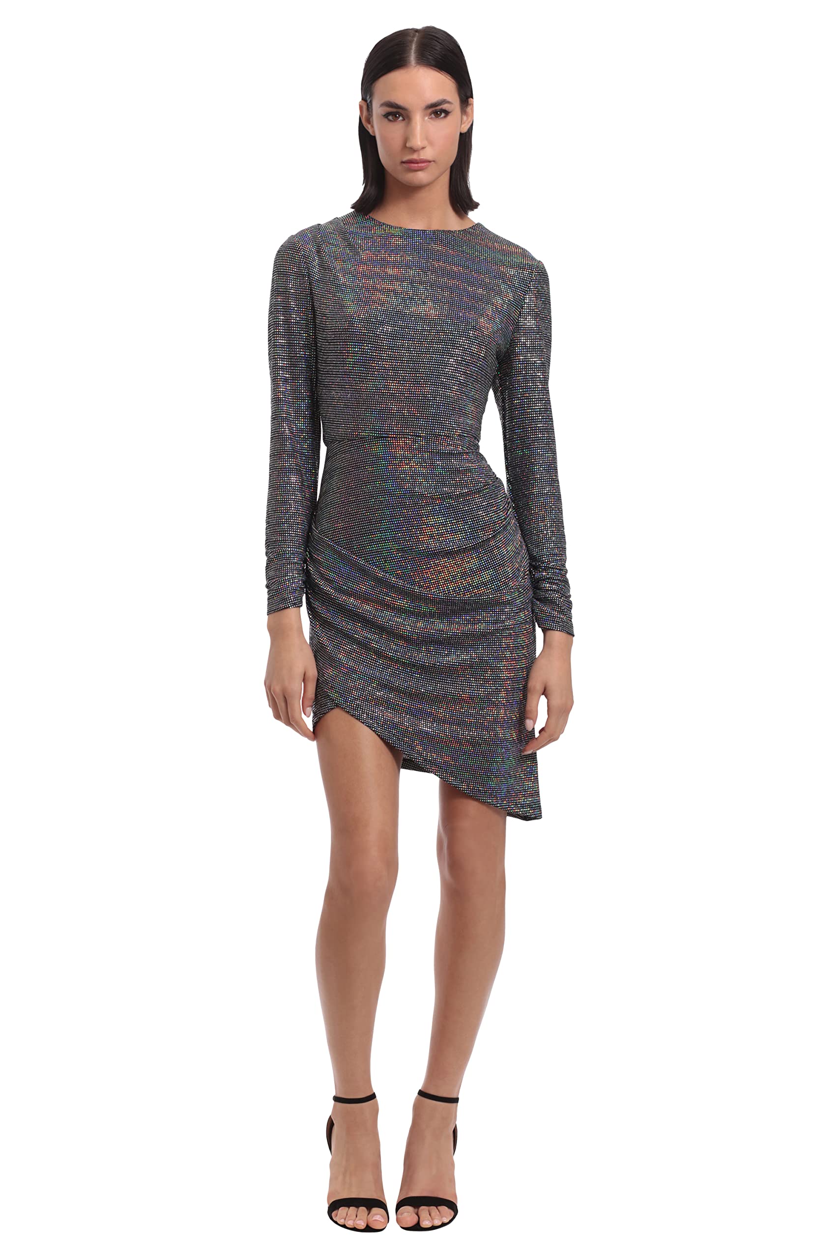 long sleeve asymmetric hem mini dress Long Sleeve Asymmetric Hem Mini Dress