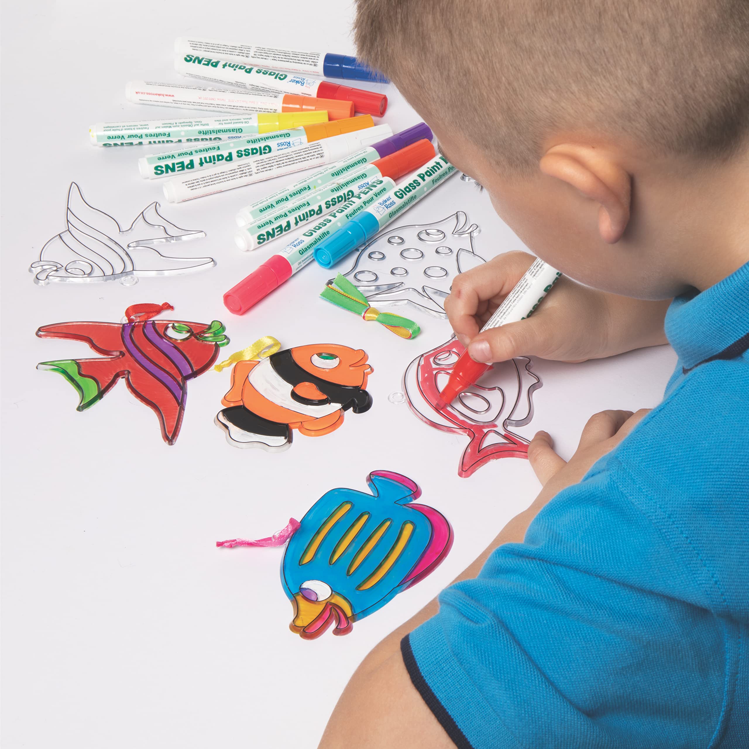 Baker Ross – Kit Attrape-soleils En Plastique à Colorier (lot De 12) – Licorne, Dinosaure, Pirate Et Plus – Activité Manuelle Dès 4 Ans