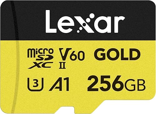 Lexar Tarjeta micro SD profesional de 256 GB, UHS-II, C10, U3, V60, A1, Full HD, 4K UHD, hasta 280180 MBs, para drones, cámaras de acción,