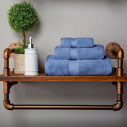 Vista 1064 de SUPERIOR - Juego de toallas de algodón egipcio de 28.22 oz/m², incluye 2 toallas de baño, 2 toallas de mano, 2 toallas para la cara, artículos