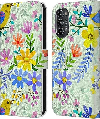 Head Case Designs Officially Licensed Haroulita Marigold Cute Flower Pattern Leather Book Wallet Case Cover Compatible with Motorola Moto G82 5G