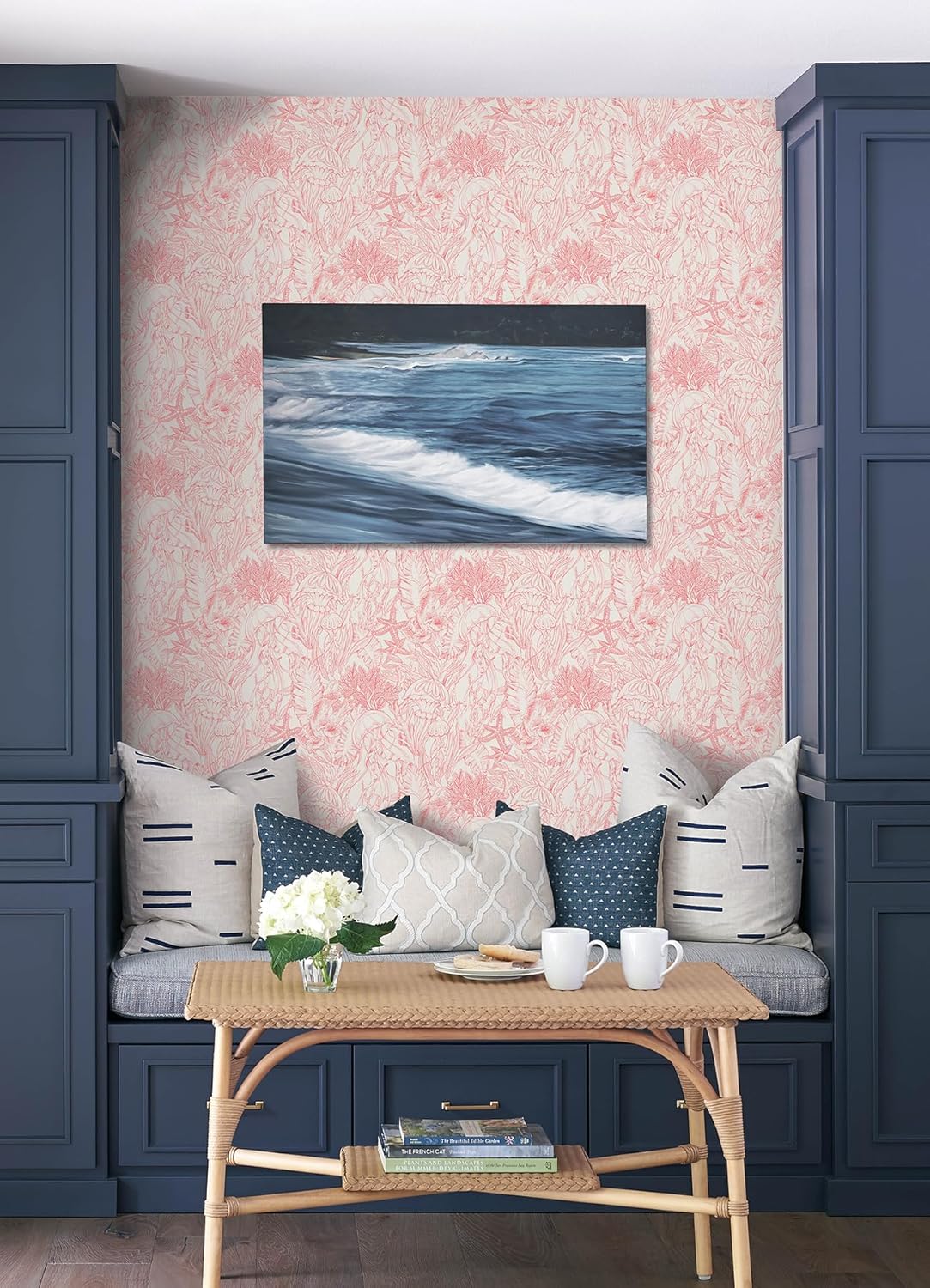 NuWallpaper Under The Sea Coral Peel and Stick Wallpaper, NUS6496