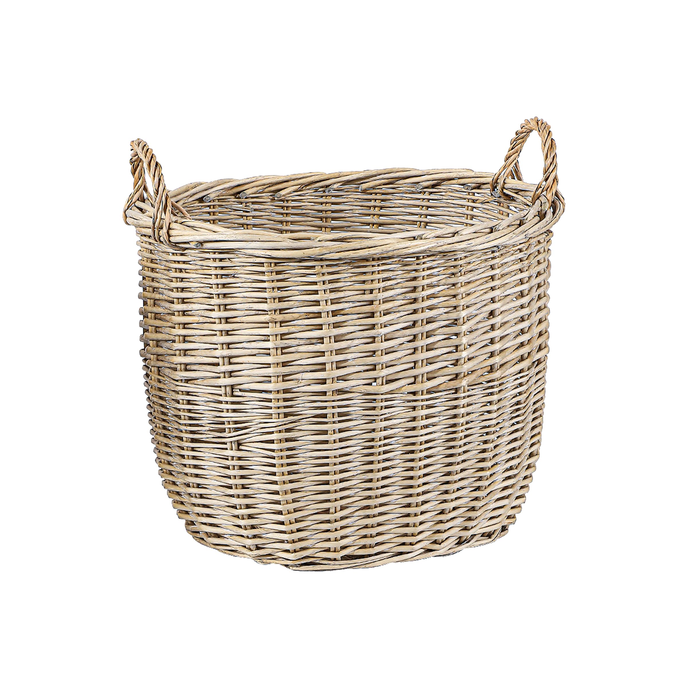 Wickerfield Wicker Open Storage Basket with Handles for Home Storage and Collection and Decoration for Window Display (Large, Oval)