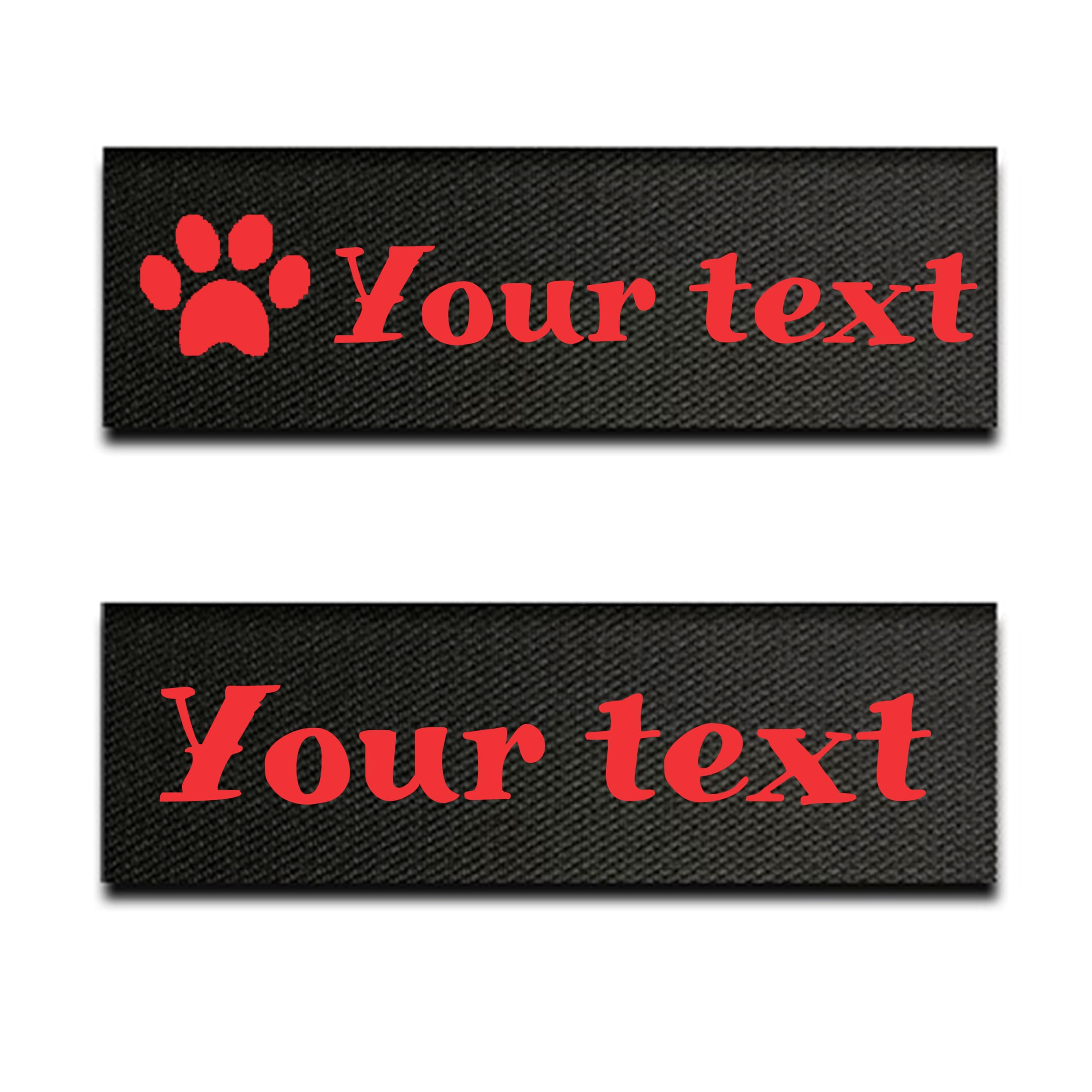 Pack of 2 Customizable Labels for OneTigris Tactical Harness - 2 Custom Hook and Loop Patches Compatible with OneTigris Harnesses - Choose Your Text, Design, Logo, Color, Size and Font (12x3cm)