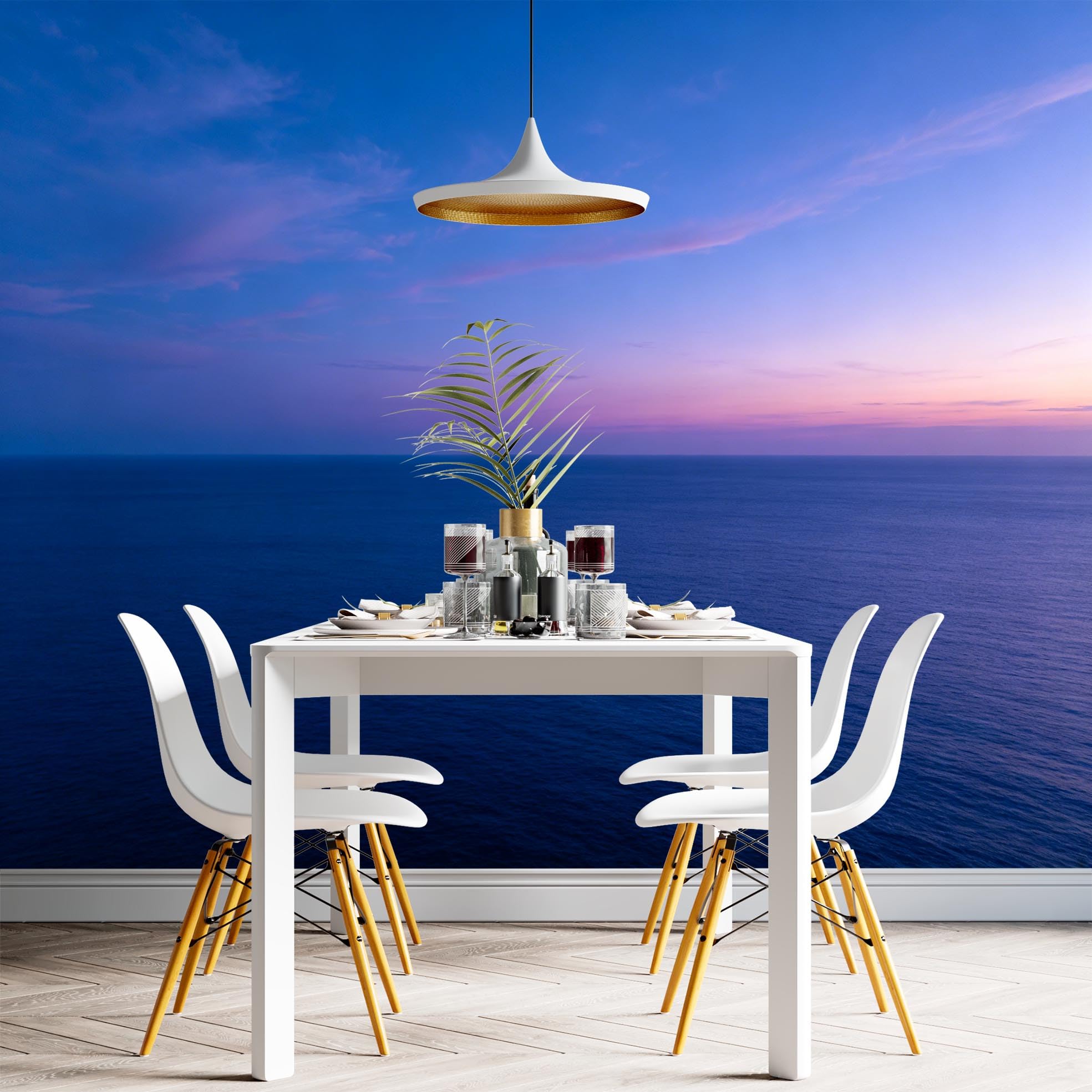 Carta Da Parati In Tessuto Non Tessuto Dusk Sea Carta Da Parati 3D Per Soggiorno, Paesaggio Naturale, Murale Panoramico, Poster Da Parete Per Camera Da Letto, Decorazione Personalizzata Per La Casa