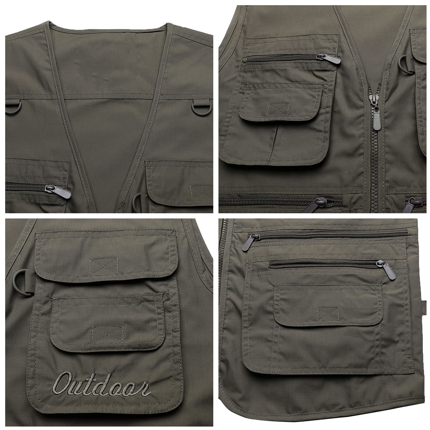 Chaleco De Hombre con Multibolsillos Chaleco De Pesca Exterior Chaqueta Casual Sin Mangas para Fotografía Senderismo Viajes Camping