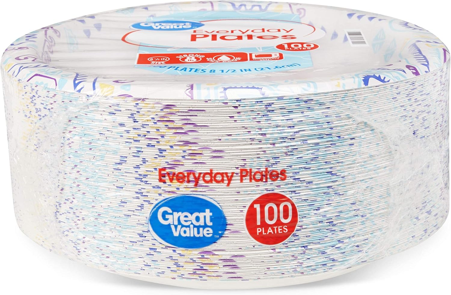 Great Value 8 5/8" Heavy Duty Premium Party Paper Plates, 100 ct