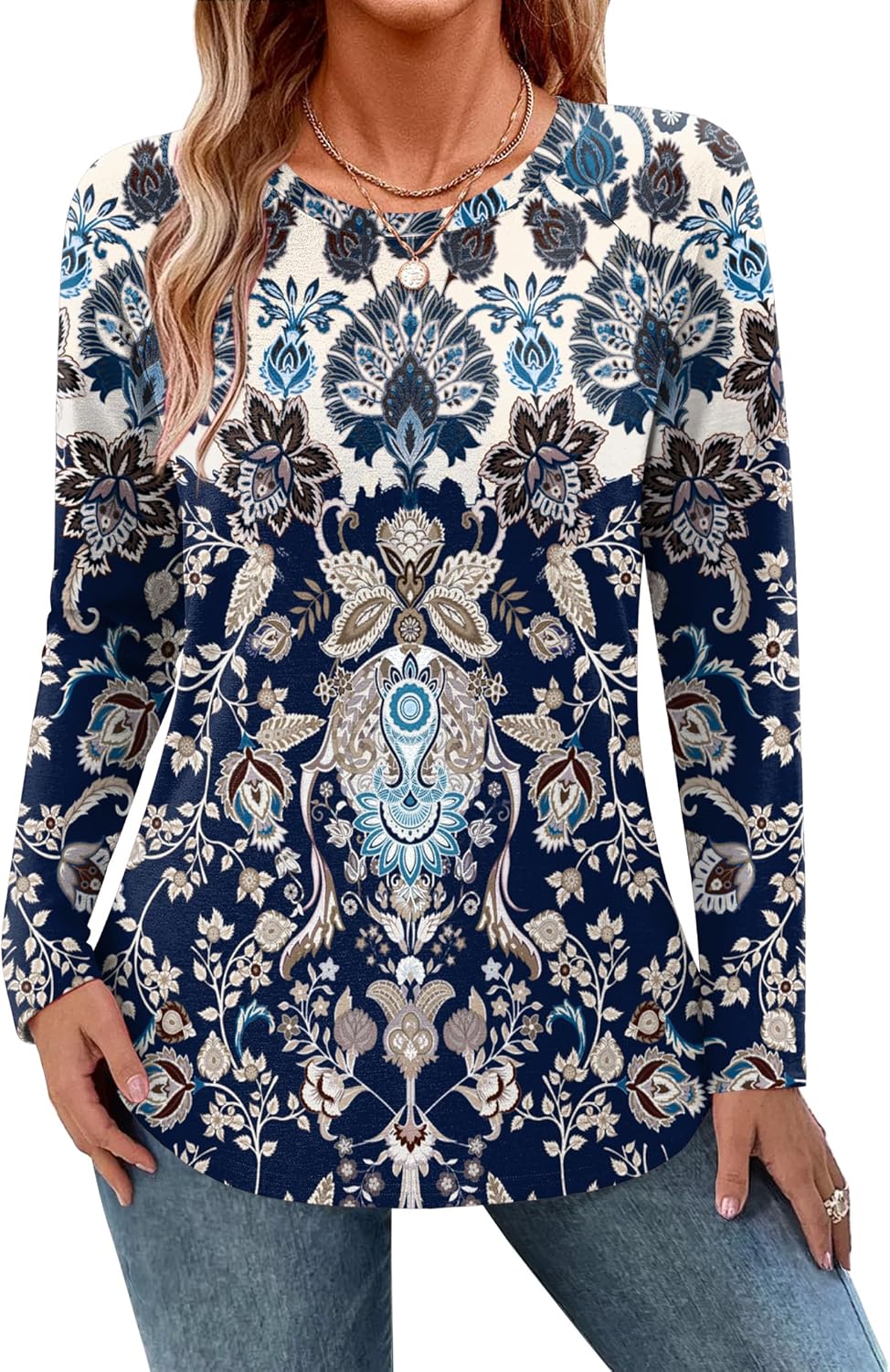 Navy Print-mz873