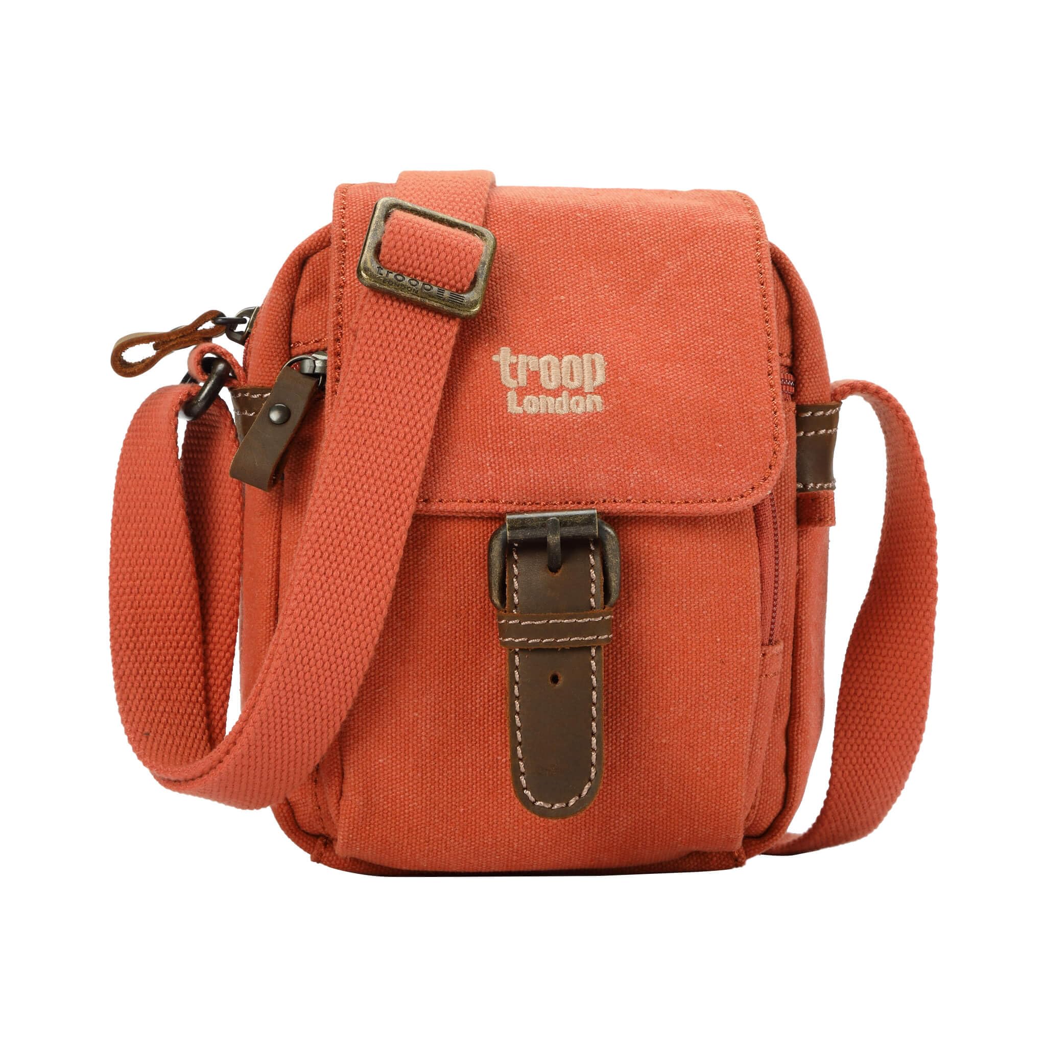 Troop London TRP0213 Classic Canvas Across Body Bag Orange