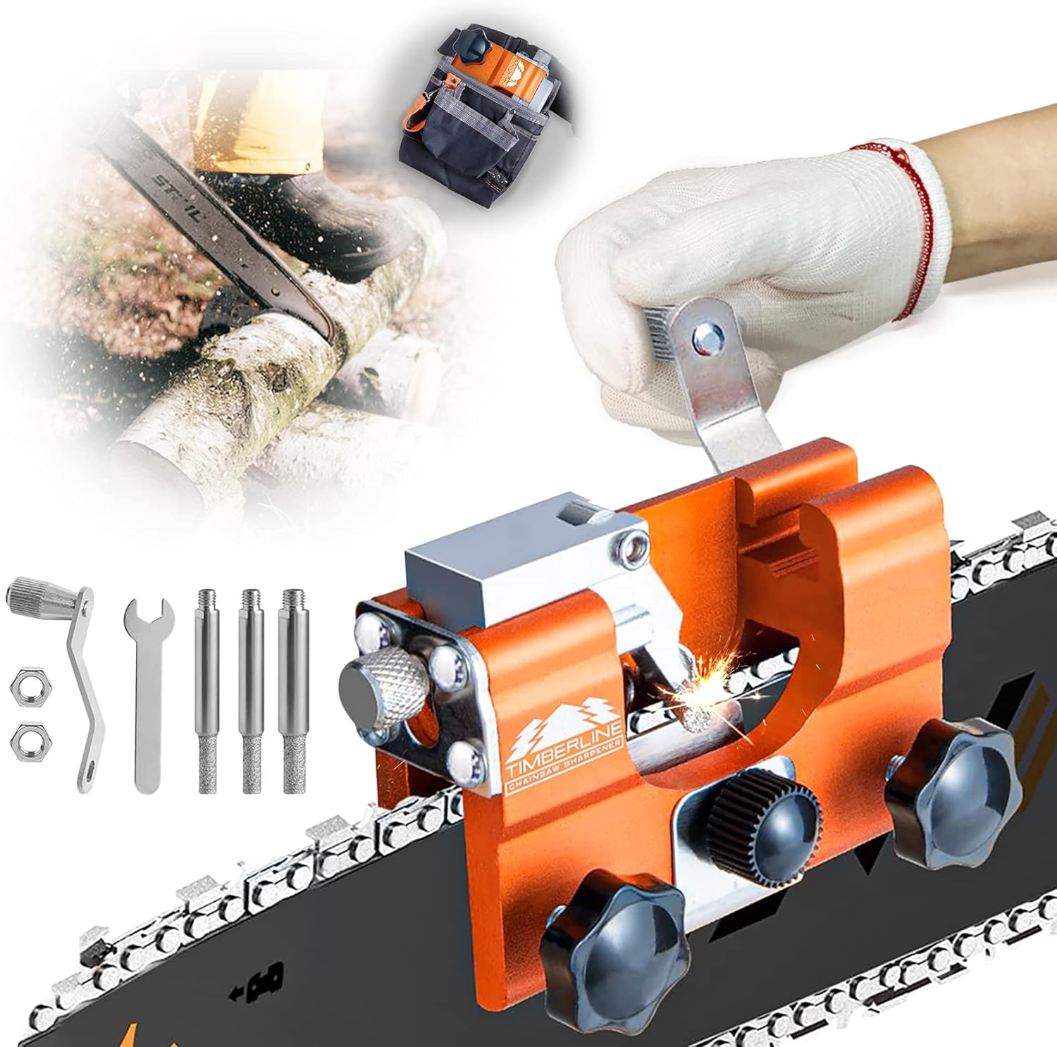 Timberline Handheld Chainsaw Sharpener Tool Patio, Lawn