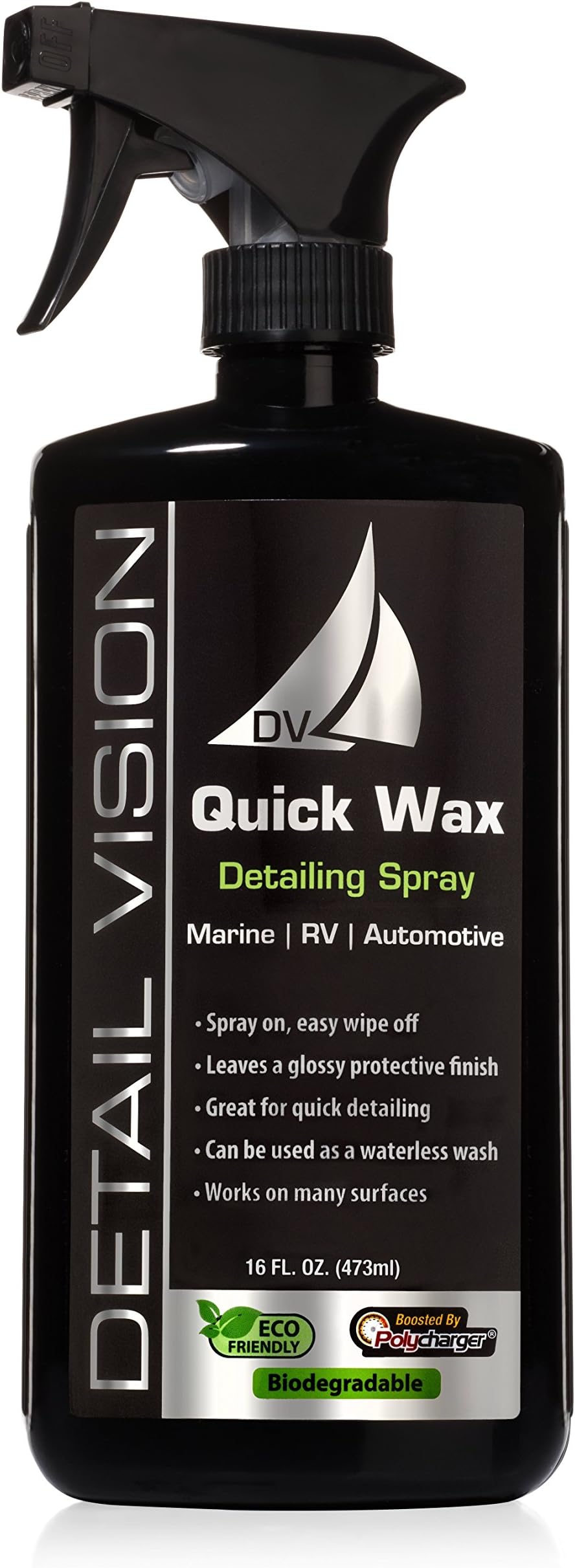 Detail Vision Quick Wax Detailing Spray Boat/Car/RV Spray On Wipe Off (Made in the USA)