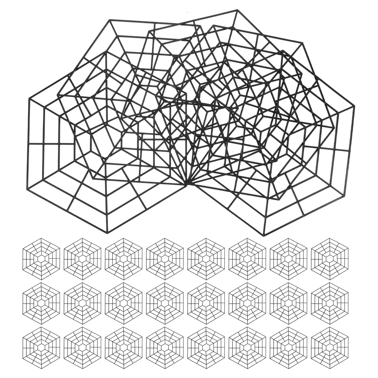 40 Unidades Red de Plástico Negro Hexagonal de Protección para Resistente a Aves y para para Estanques de Jardín