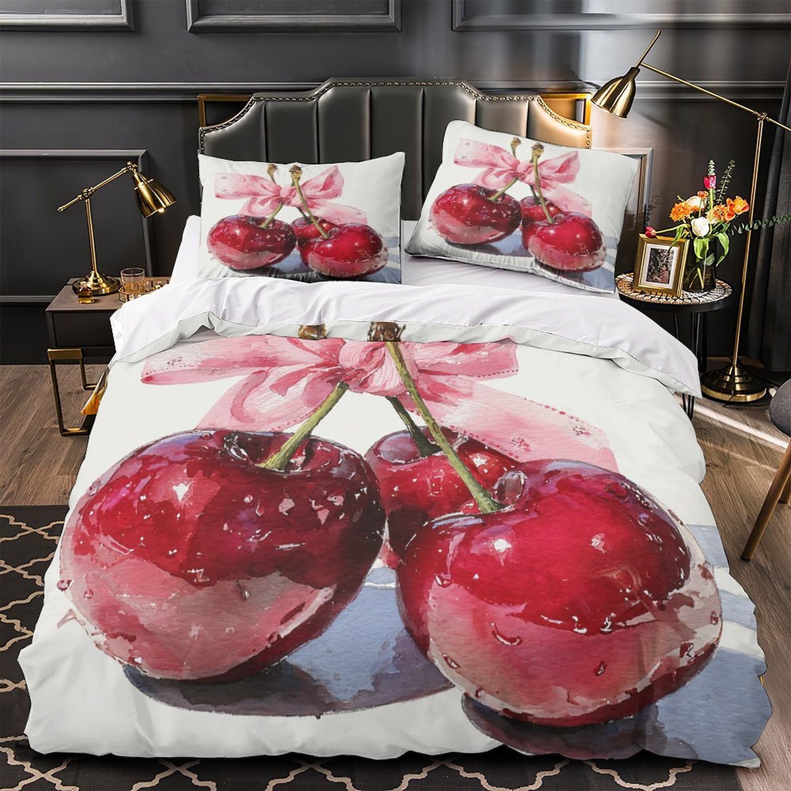 Housse de couette japonais cerisier 200x200 pour une chambre de fille zen et cosy