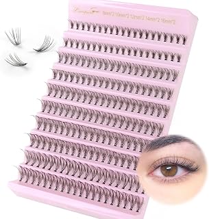 Parriparri Cluster Lashes 200 Pcs Individual Lashes 20D D Curl False Eyelashes Individual Soft Lashes Extension Diy at Home (20D-0.07D-8-16MM Mix)
