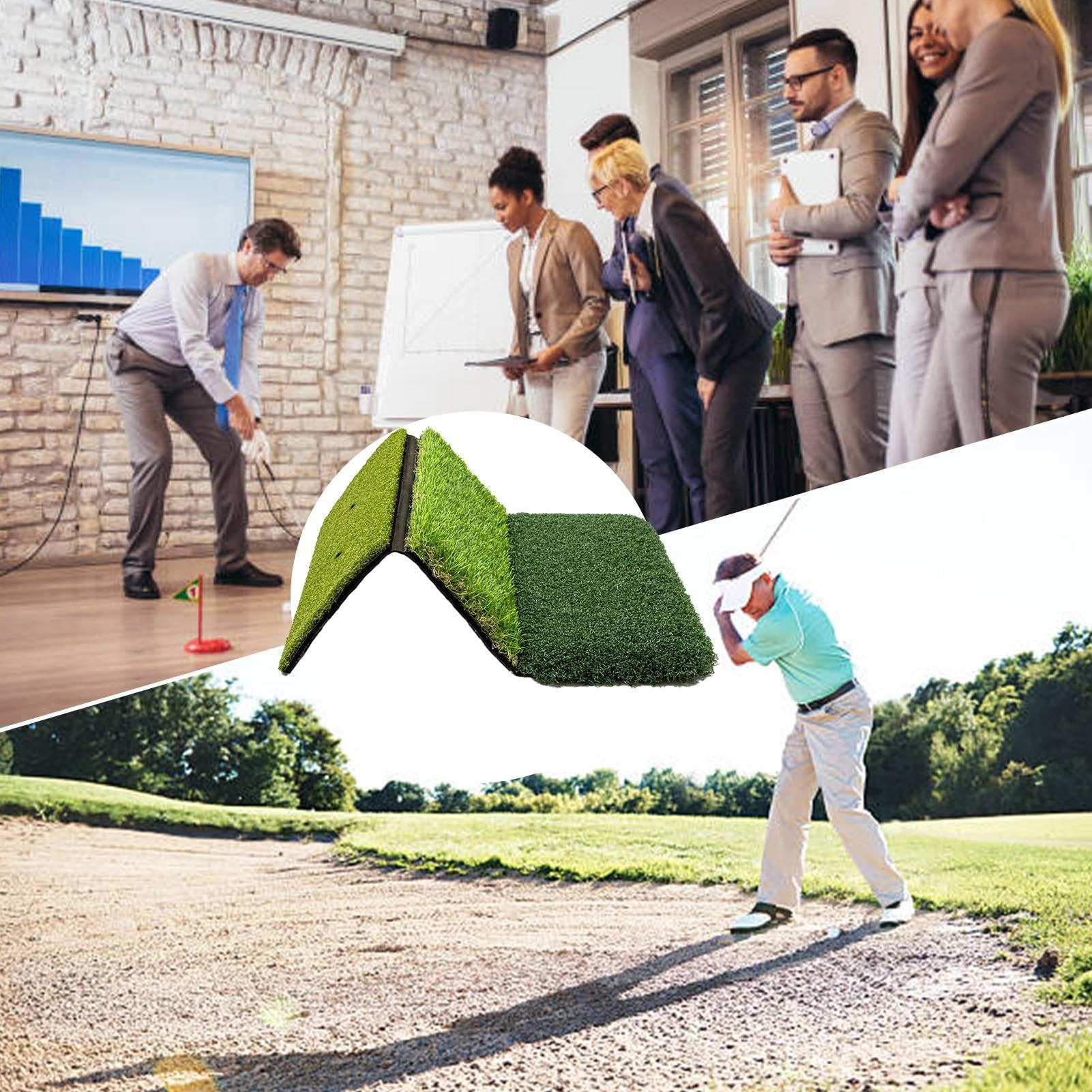 Golf -Trainingsmatte, Matte für Golf Verdickte Golfgrasmatten | Golfer Driving Pad, Swing -Übungswerkzeuge für Innen im Freien, Garten
