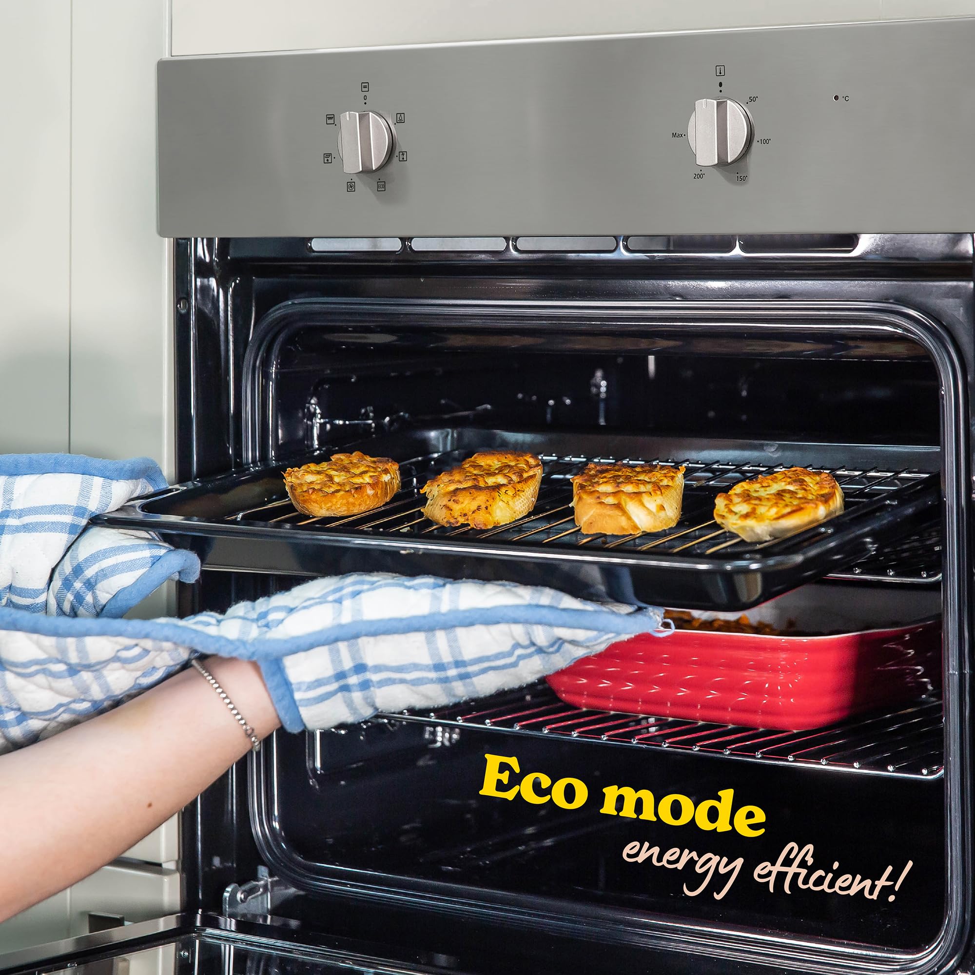 Russell Hobbs 70L, 60cm Wide, Single Electric Built-in Fan Oven and Grill in Stainless Steel, 6 Oven Functions, RHFEO7004SS — view 6