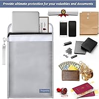Vista 6 de Bolsa de documentos ignífuga impermeable e ignífuga 2012℉ 15.7 x 11.2 pulgadas, organizador impermeable para documentos, bolsa a prueba de fuego