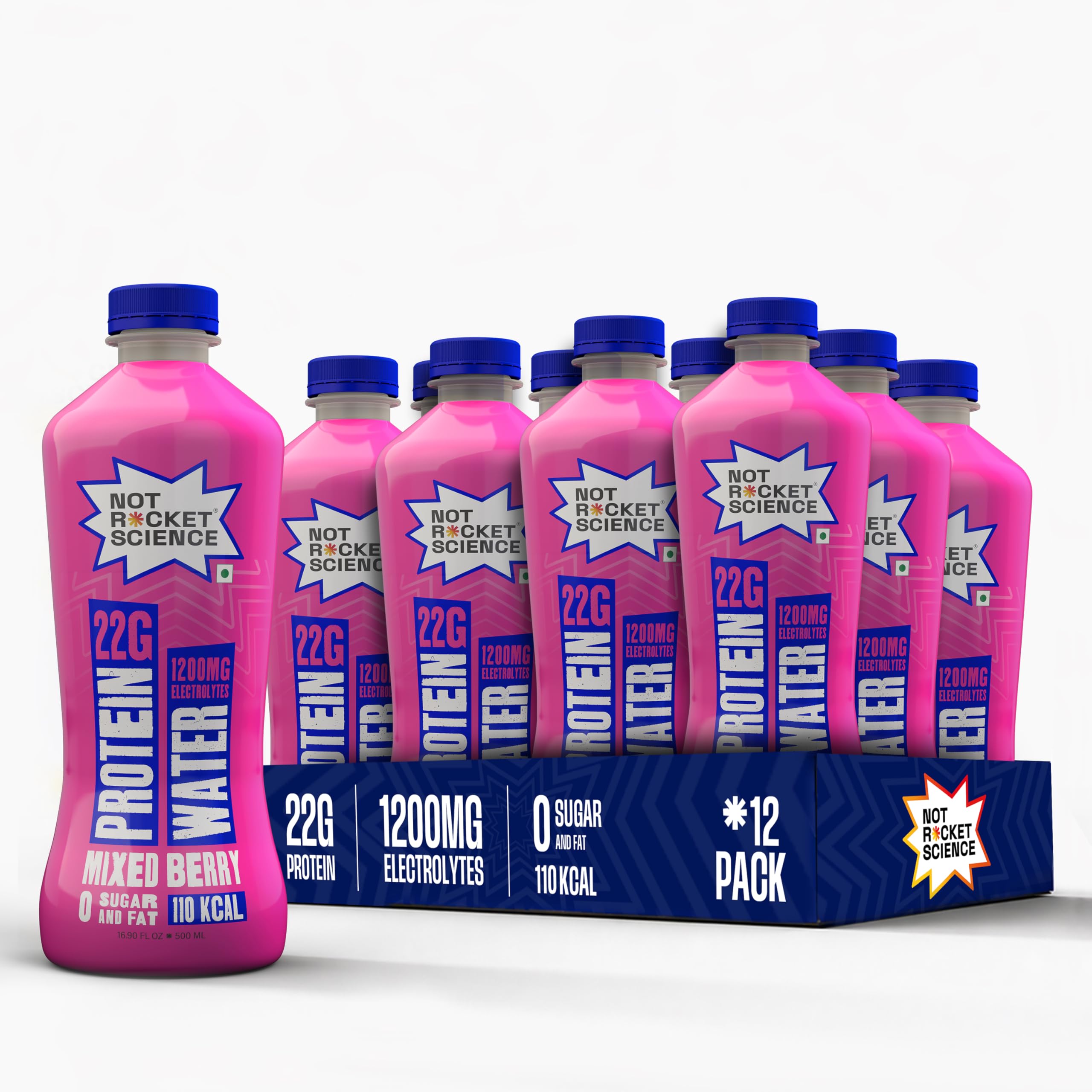 Not Rocket Science Protein Water - Mixed Berry | 22g Clear Whey Protein Isolate | 1200mg Electrolytes | 5g BCAAs | Zero Sugar | High Protein Drink | 500ml Pack of 24 — Amazon image 8