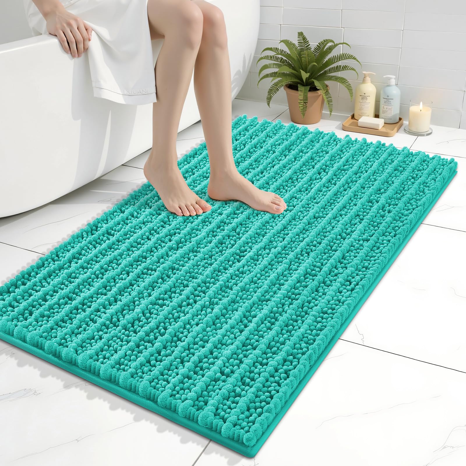 Arotive Bathroom Rugs Mat 36x24, Soft Absorbent Chenille Shaggy Bath Mat